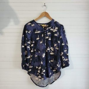 Anthropologie Maeve shirt top swan button blouse